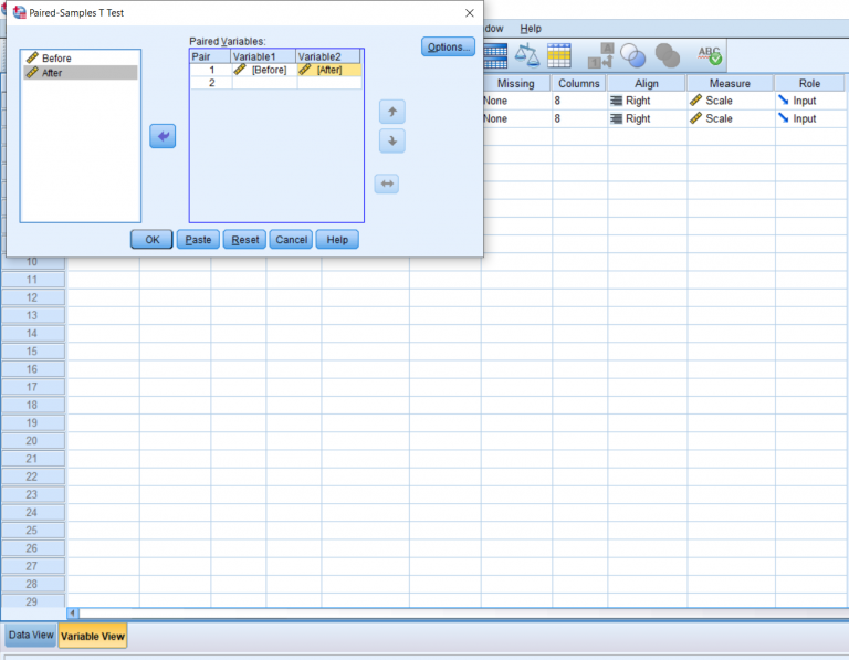 Screenshot of SPSS document